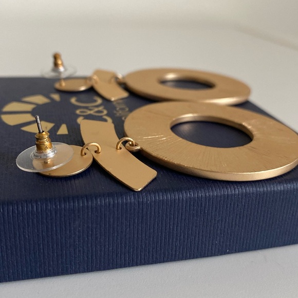 C&C California Leopard Print Drop Earrings NWT Cowhide Gold Tone Animal Print - Picture 2 of 6